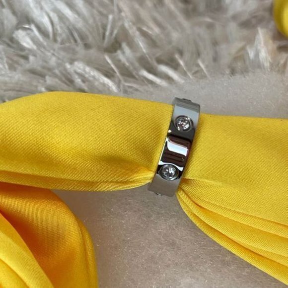 Forever In Love Ring - Stainless Steel SILVER TONE with stone Size‎ 8Forever In - Picture 3 of 8